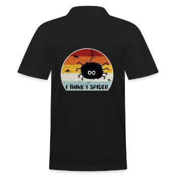I Think I Spider Retro - Men's Polo Shirt - black - Back - Kai (181cm)