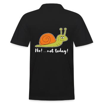 No Not Today Snail Chilling Funny Lazy Gift - Men's Polo Shirt - black - Back - Kai (181cm)