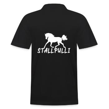 Stallpulli Pferd Reiten Reitstall Reiterhof Stall - Männer Poloshirt - Schwarz - Hinten - Kai (181cm)