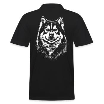 Alaskan Malamute Portrait Dog Dog - Men's Polo Shirt - black - Back - Kai (181cm)