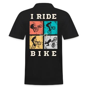 Ride my Bike cool en disant biker vintage cadeau - Polo Homme - noir - Dos - Kai (181cm)