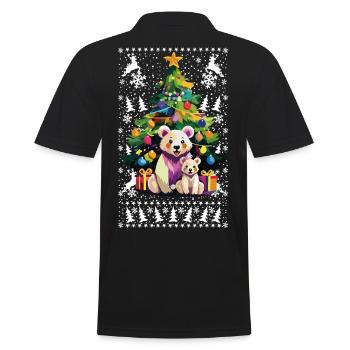 18 Mama Bear Baby Child Family Christmas Tree - Men's Polo Shirt - black - Back - Kai (181cm)