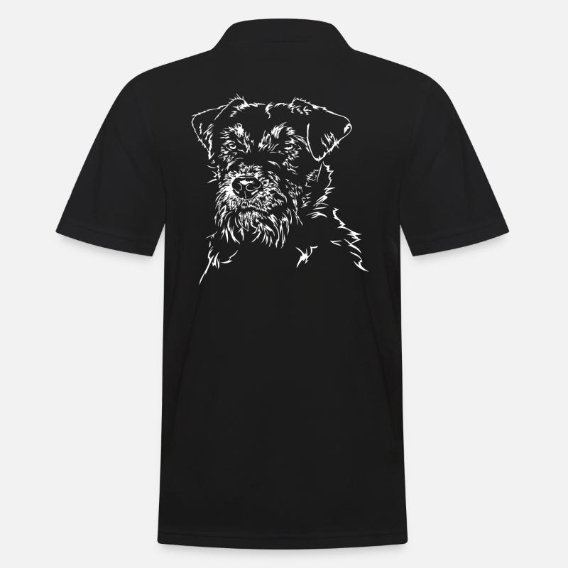 DEUTSCHER JAGDTERRIER Rauhaar Jagdhund Wilsigns - Männer Poloshirt - Schwarz