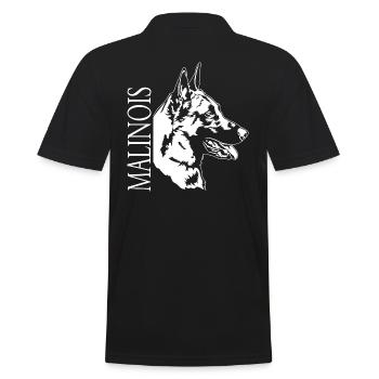 Malinois Portrait Dog Dogs Wilsigns - Men's Polo Shirt - black - Back - Kai (181cm)