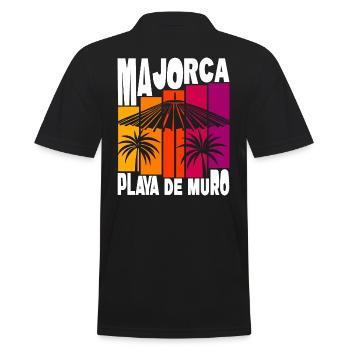 Mallorca Playa De Muro - Männer Poloshirt - Schwarz - Hinten - Kai (181cm)