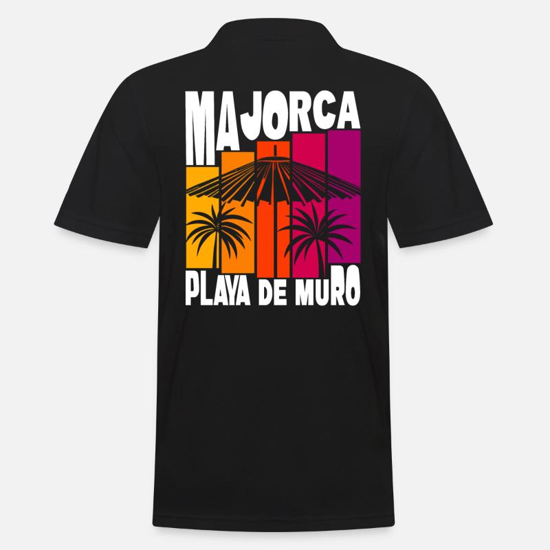 Mallorca Playa De Muro - Männer Poloshirt - Schwarz