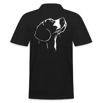 Beagle Silhouette Hunde Hund Wilsigns - Männer Poloshirt - Schwarz - Hinten - Kai (181cm)