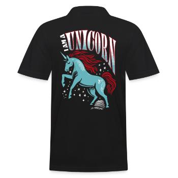 I am a Unicorn - Einhorn - Men's Polo Shirt - black - Back - Kai (181cm)
