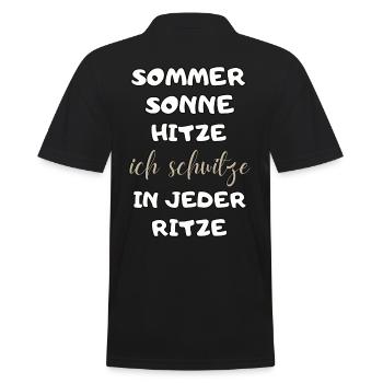 Sommer Sonne Hitze ich schwitze in jeder Ritze neu - Männer Poloshirt - Schwarz - Hinten - Kai (181cm)