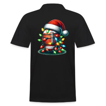 Fußball Weihnachten - Männer Poloshirt - Schwarz - Hinten - Kai (181cm)