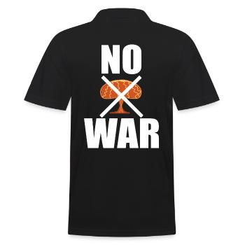 No War Kein Krieg - Männer Poloshirt - Schwarz - Hinten - Kai (181cm)