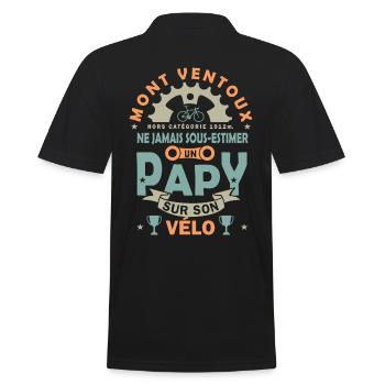 Vélo velo Mont Ventoux cadeau papy cycliste - Polo Homme - noir - Dos - Kai (181cm)