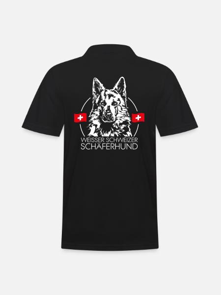 WHITE SWISS SHEPHERD Dog Wilsigns - Men's Polo Shirt - black