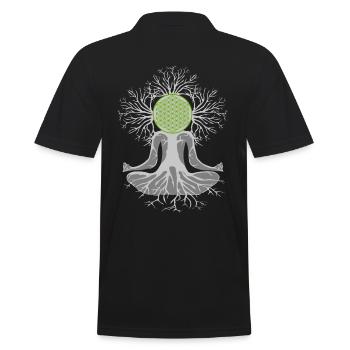 Heart Chakra - Men's Polo Shirt - black - Back - Kai (181cm)
