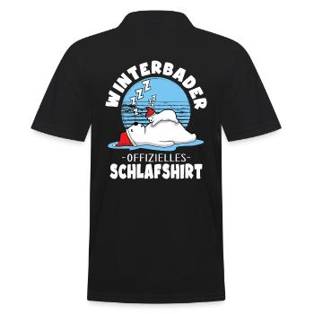 eisbader winterbader winterschlaf schlafshirt - Männer Poloshirt - Schwarz - Hinten - Kai (181cm)