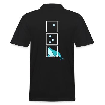 baleine biologiste marin océan océan aqua - Polo Homme - noir - Dos - Kai (181cm)