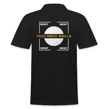 Field Hockey Hockey Hockey Team "Hockey Balls" - Men's Polo Shirt - black - Back - Kai (181cm)