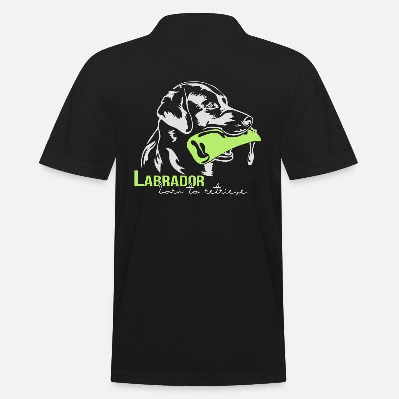 Labrador born to retrieve - Männer Poloshirt - Schwarz