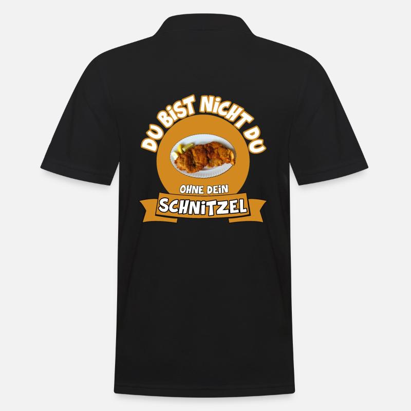 DU BIST NICHT DU OHNE DEIN SCHNITZEL - Männer Poloshirt - Schwarz