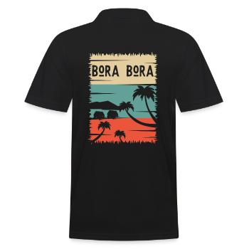 Bora Urlaub Meer Sonne Palmen Insel Reise Geschenk - Männer Poloshirt - Schwarz - Hinten - Kai (181cm)