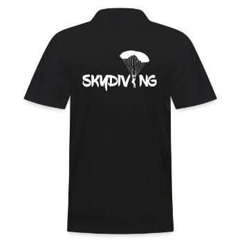 SKYDIVING Fallschirmspringer Fallschirmsport - Männer Poloshirt - Schwarz - Hinten - Kai (181cm)