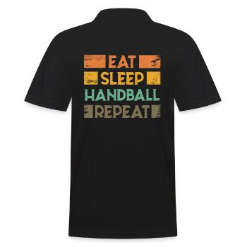 Handball Handballer Beachhandball Handballspieler - Männer Poloshirt - Schwarz - Hinten - Kai (181cm)