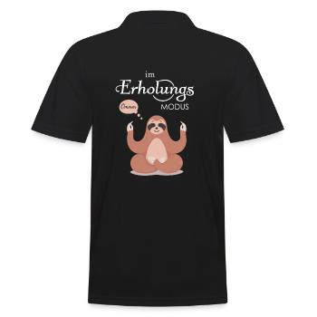 Faultier Sloth Im Erholungsmodus Yoga Erholung - Männer Poloshirt - Schwarz - Hinten - Kai (181cm)