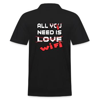 all i need is wifi all i need is wifi - Men's Polo Shirt - black - Back - Kai (181cm)