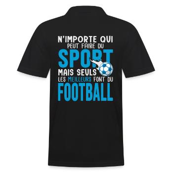 Cadeau foot football joueur de foot - Polo Homme - noir - Dos - Kai (181cm)