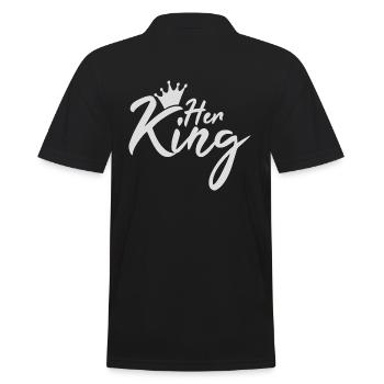 Her King King Queen Pärchenoutfit - Männer Poloshirt - Schwarz - Hinten - Kai (181cm)