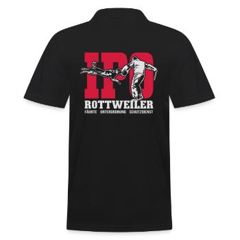 IPO ROTTWEILER - HUNDESPORT - Männer Poloshirt - Schwarz - Hinten - Kai (181cm)
