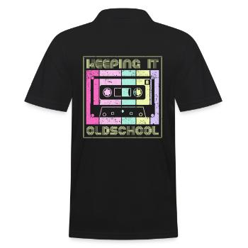 80s 90s Cassette Mixtape Retro Funny - Polo Homme - noir - Dos - Kai (181cm)