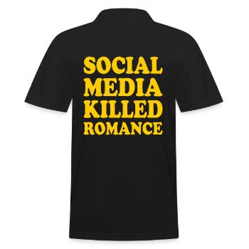 social media killed romance - Men's Polo Shirt - black - Back - Kai (181cm)