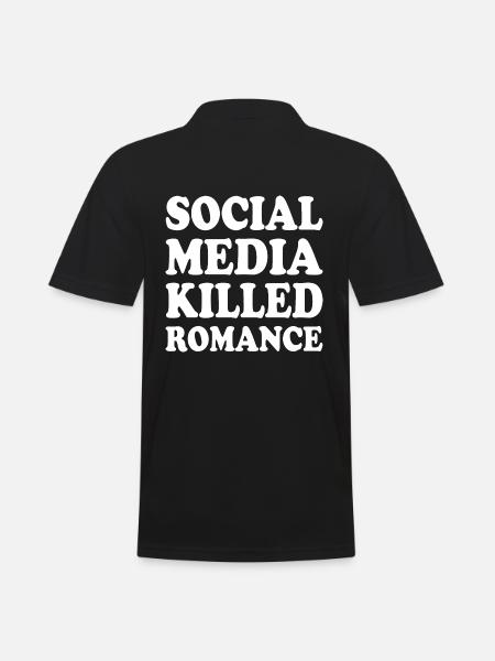 social media killed romance - Herre poloshirt - sort