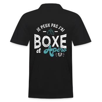 je peux pas j ai boxe et apéro Humour boxe - Polo Homme - noir - Dos - Kai (181cm)