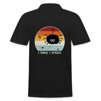 I Think I Spider Retro - Men's Polo Shirt - black - Back - Kai (181cm)