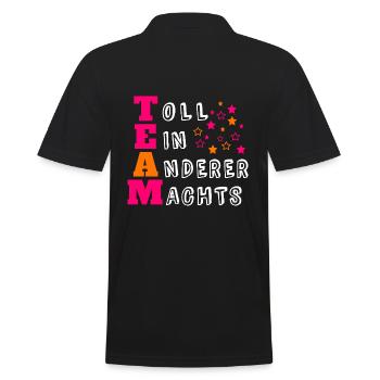 Team - Männer Poloshirt - Schwarz - Hinten - Kai (181cm)
