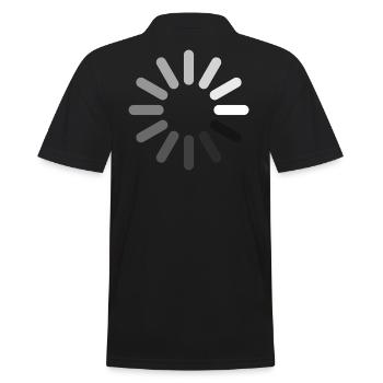 Ladesymbol (negativ) - Männer Poloshirt - Schwarz - Hinten - Kai (181cm)