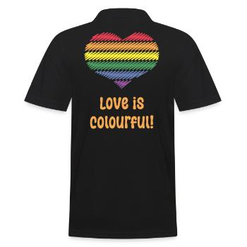 L’amour est coloré ! (Cœur / Fierté / LGBTQIA+) - Polo Homme - noir - Dos - Kai (181cm)