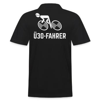 Ü30-Fahrer (Rennradfahrer / Rennrad / Fahrrad / W) - Männer Poloshirt - Schwarz - Hinten - Kai (181cm)