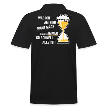 Was Ich Am Bier Nicht Mag? (Sanduhr Bieruhr / 3C) - Männer Poloshirt - Schwarz - Hinten - Kai (181cm)