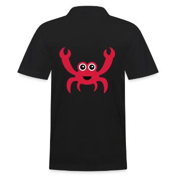 Fröhliche Krabbe mit Kulleraugen - Männer Poloshirt - Schwarz - Hinten - Kai (181cm)