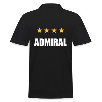 ★ Designfarben änderbar ★ Admiral (Vier Sterne) - Männer Poloshirt - Schwarz - Hinten - Kai (181cm)