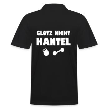 Glotz nicht hantel - Männer Poloshirt - Schwarz - Hinten - Kai (181cm)
