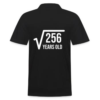 Wurzel aus 256 ist 16 Jahre alt - Männer Poloshirt - Schwarz - Hinten - Kai (181cm)