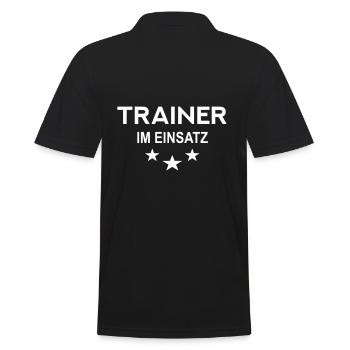 Trainer im Einsatz - Männer Poloshirt - Schwarz - Hinten - Kai (181cm)