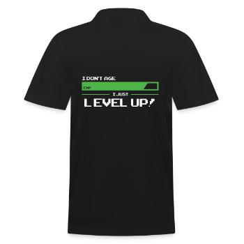 I dont age i level up gamer shirt - Men's Polo Shirt - black - Back - Kai (181cm)
