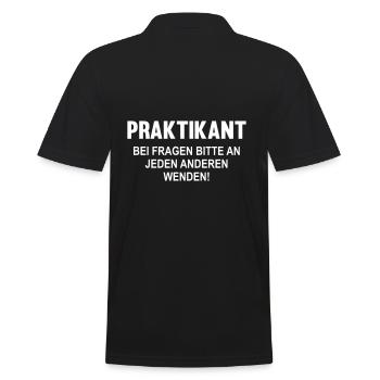 Praktikant Fragen an jeden Anderen - Männer Poloshirt - Schwarz - Hinten - Kai (181cm)