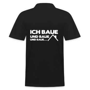 Ich baue und baue und baue - Männer Poloshirt - Schwarz - Hinten - Kai (181cm)