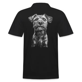 Border Terrier Portrait Chien Chien - Polo Homme - noir - Dos - Kai (181cm)